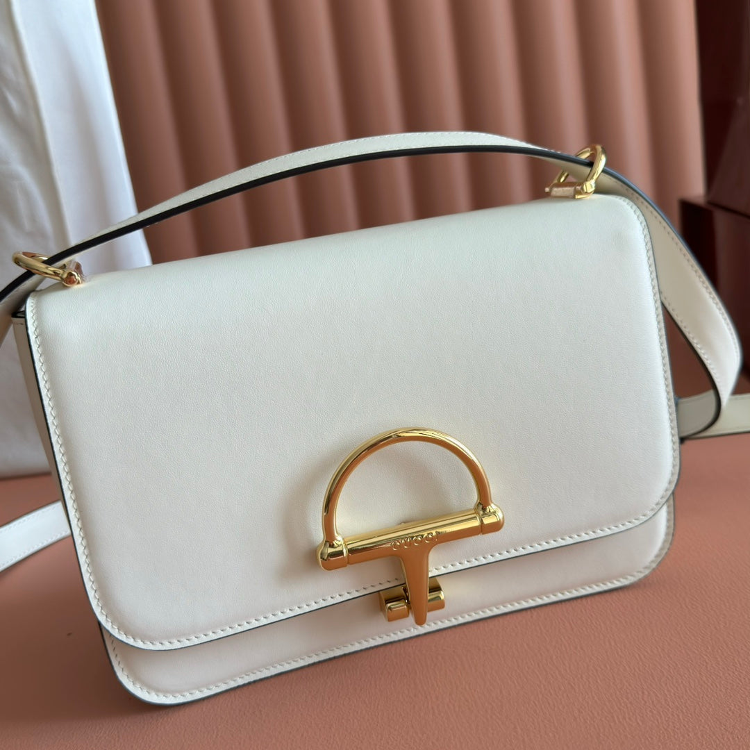 Gucci Siena Small Shoulder Bag White Leather 272120