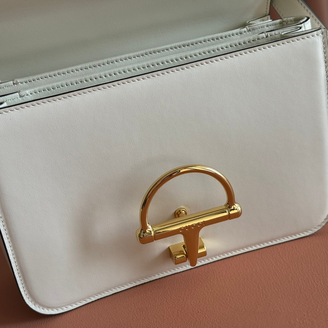 Gucci Siena Small Shoulder Bag White Leather 272120