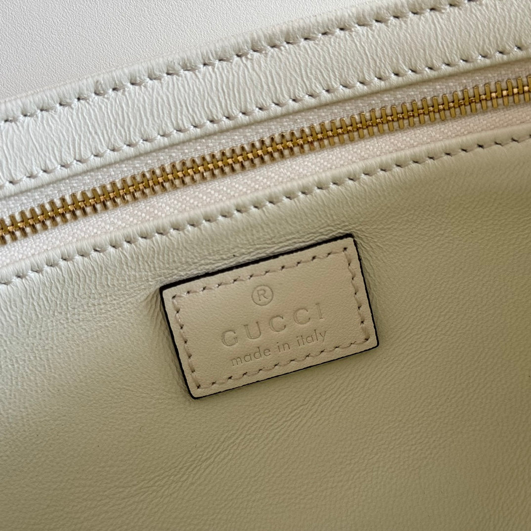 Gucci Siena Small Shoulder Bag White Leather 272120