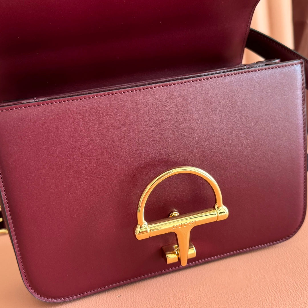 Gucci Siena Small Shoulder Bag Burgundy Leather 272119