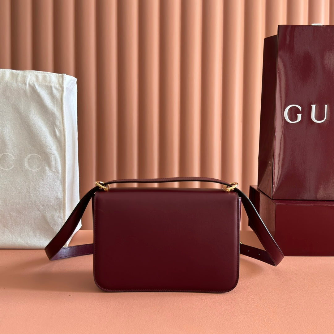 Gucci Siena Small Shoulder Bag Burgundy Leather 272119