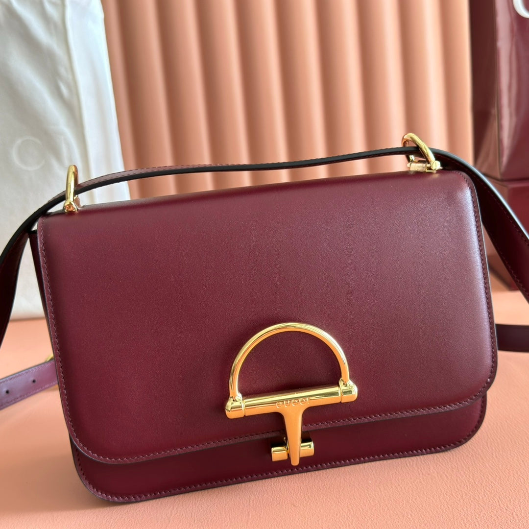 Gucci Siena Small Shoulder Bag Burgundy Leather 272119