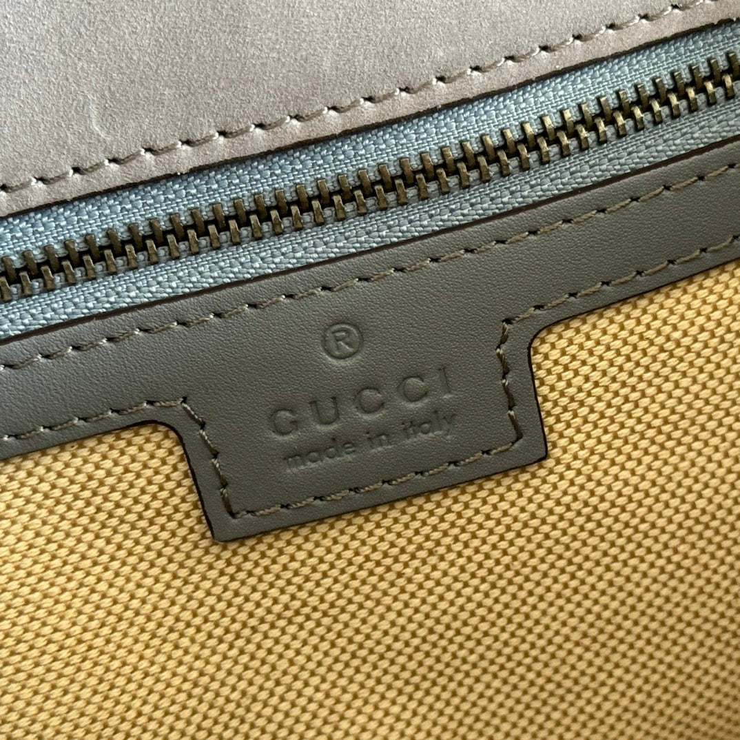 Gucci Marmont Bag 26 Gray Suede Gold Hardware 272093