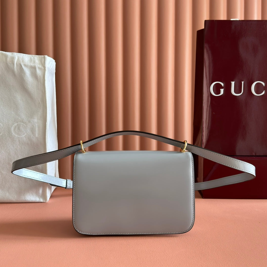 Gucci Siena Small Shoulder Bag Gray Leather 271872