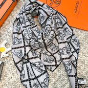 SCARF 135 CM BLACK MIX WHITE 393118