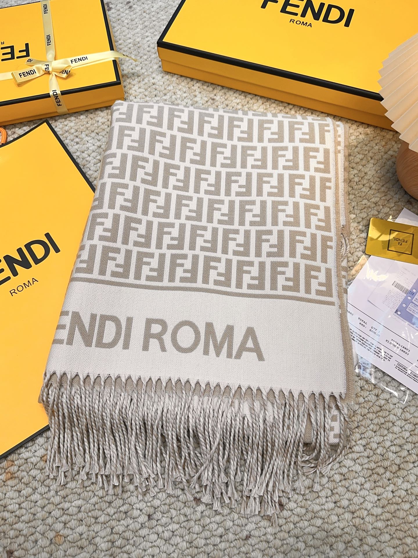 FF Limited  140CM Scarf Beige Cashmere 104161
