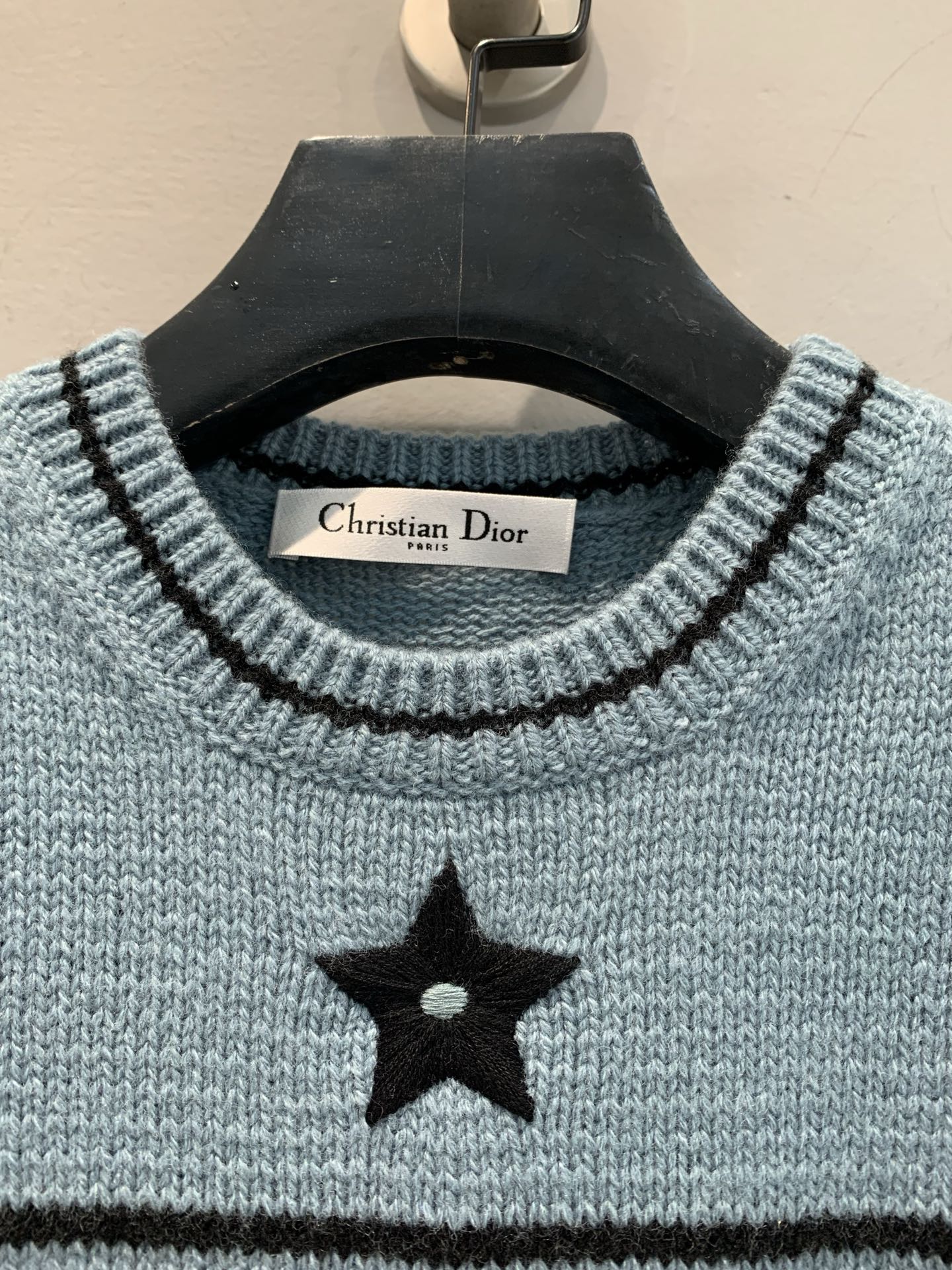 CD 25 Lucky Star Knit Top Blue-green Sheep wool