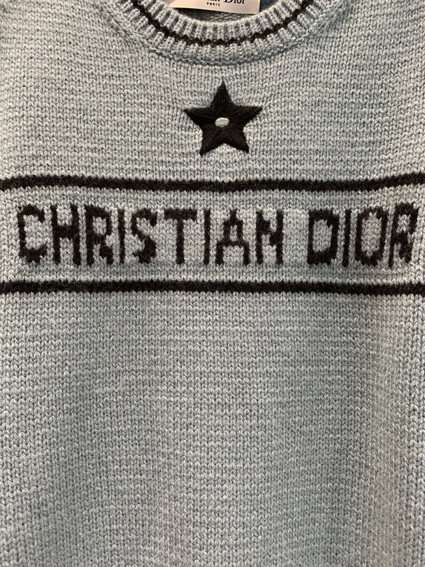 CD 25 Lucky Star Knit Top Blue-green Sheep wool