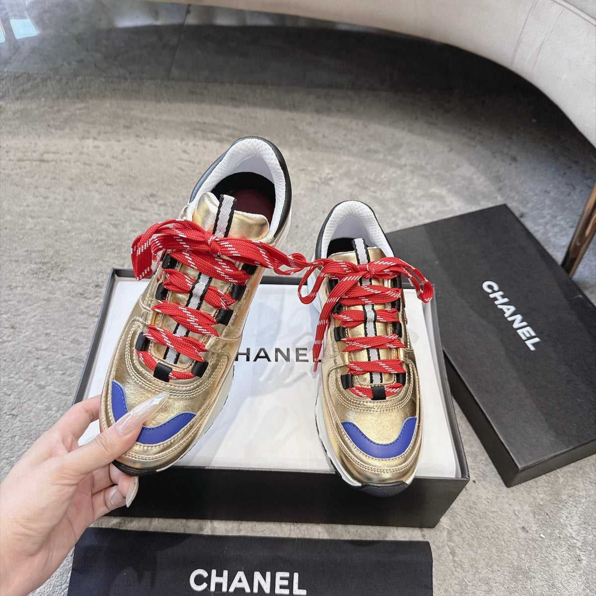 Chanel 2026 Metallic CC Sneakers Leather 188047