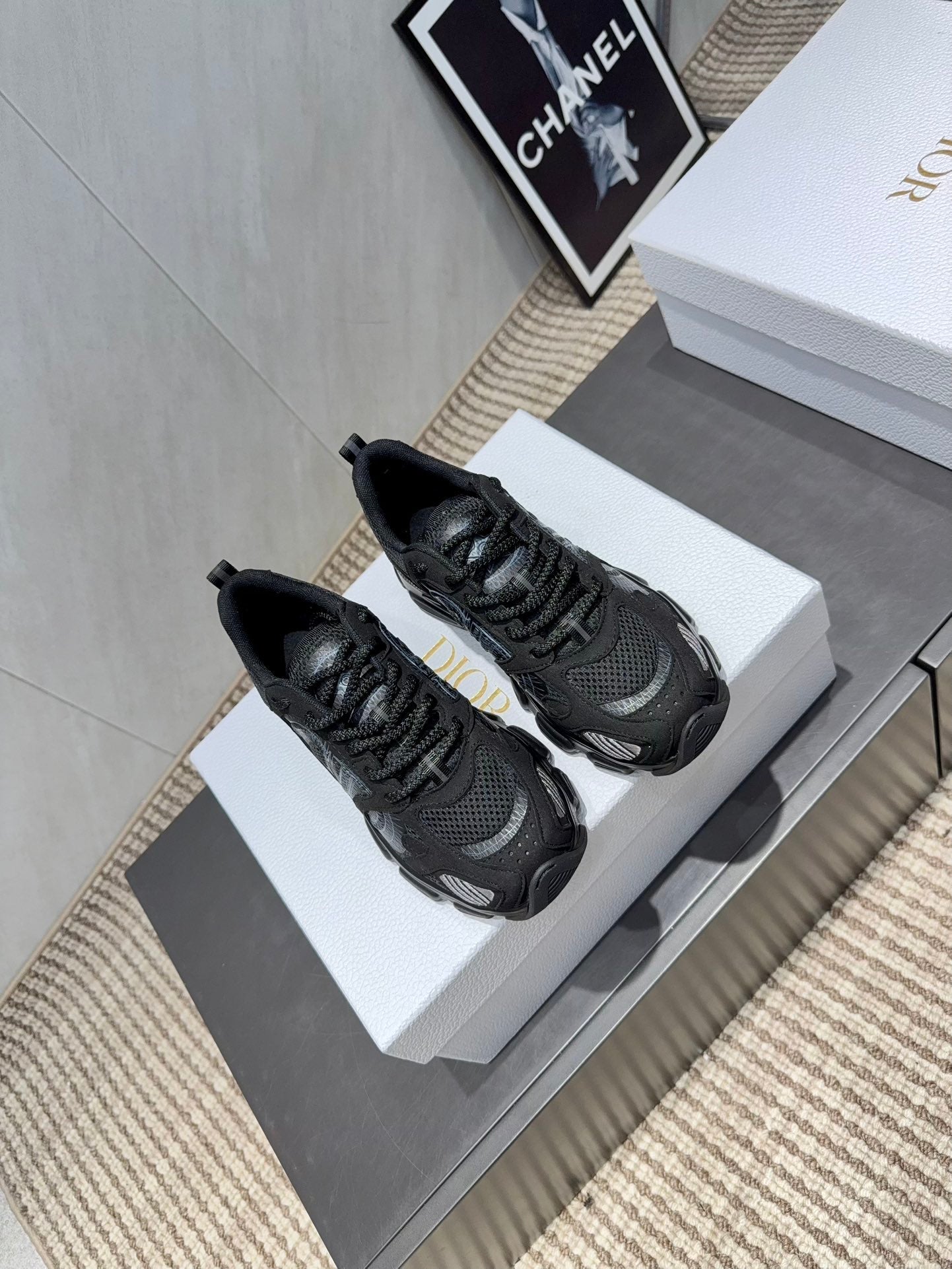 CD platform casual sneaker black suede mesh 539673