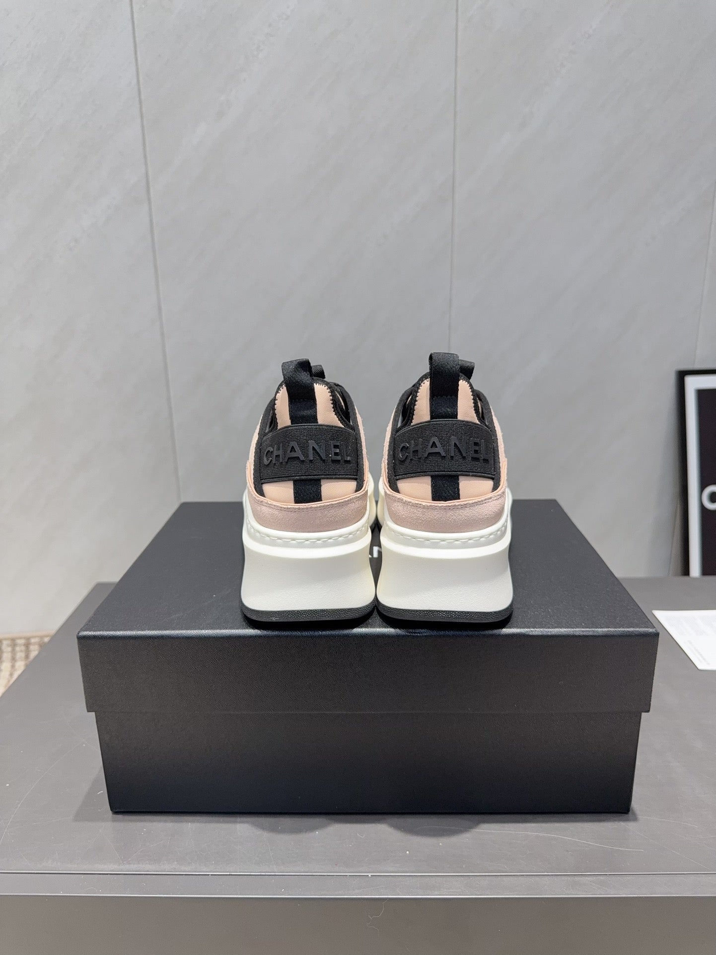 Chanel 25 Sneaker Light Pink White Black Suede 540280