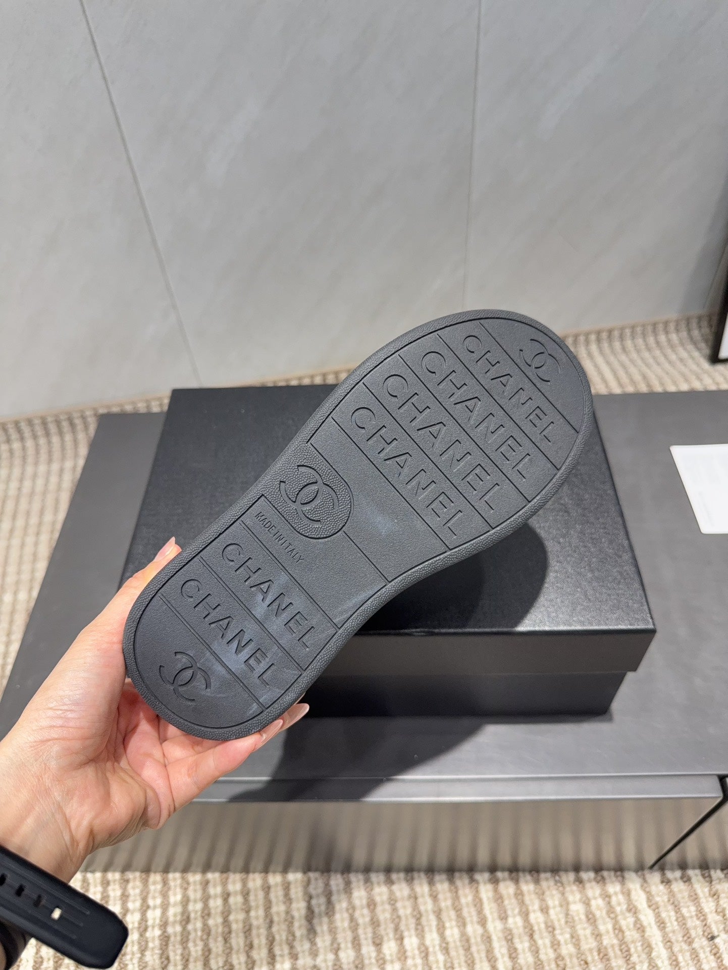 Chanel 25 Sneaker Blue White Black Suede Sheepskin 540286