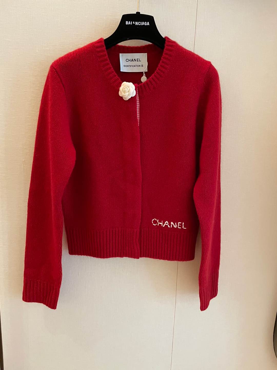CC Cardigan In Red Wool