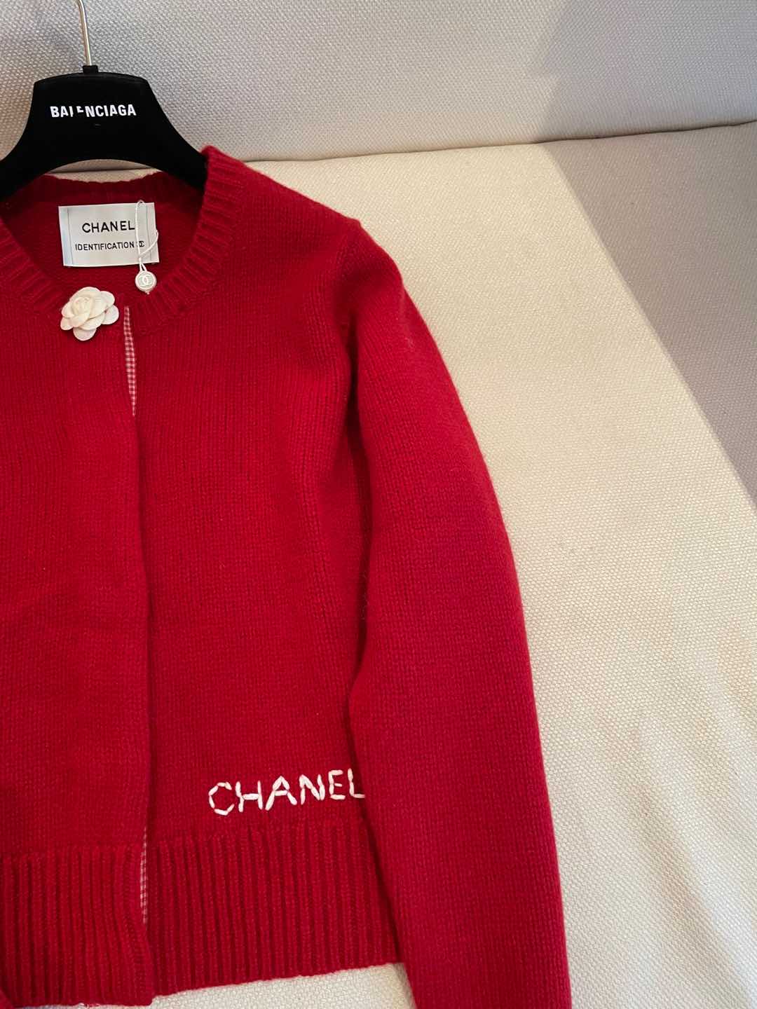 CC Cardigan In Red Wool