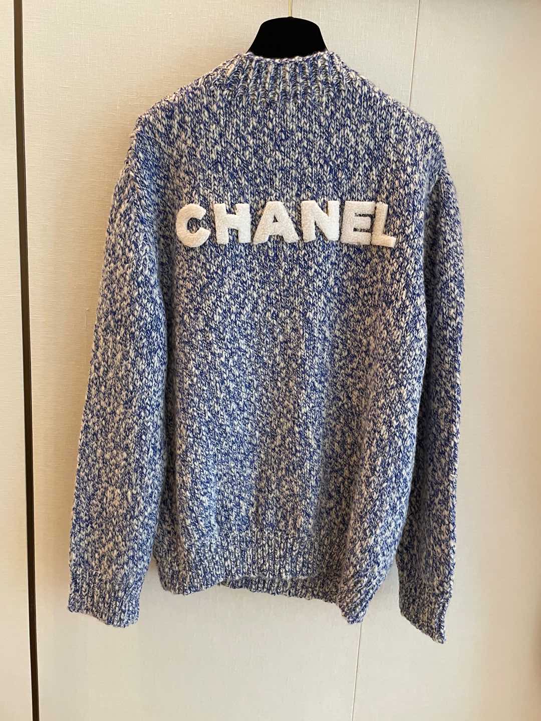 CC Sweater In Blue Mix White Wool