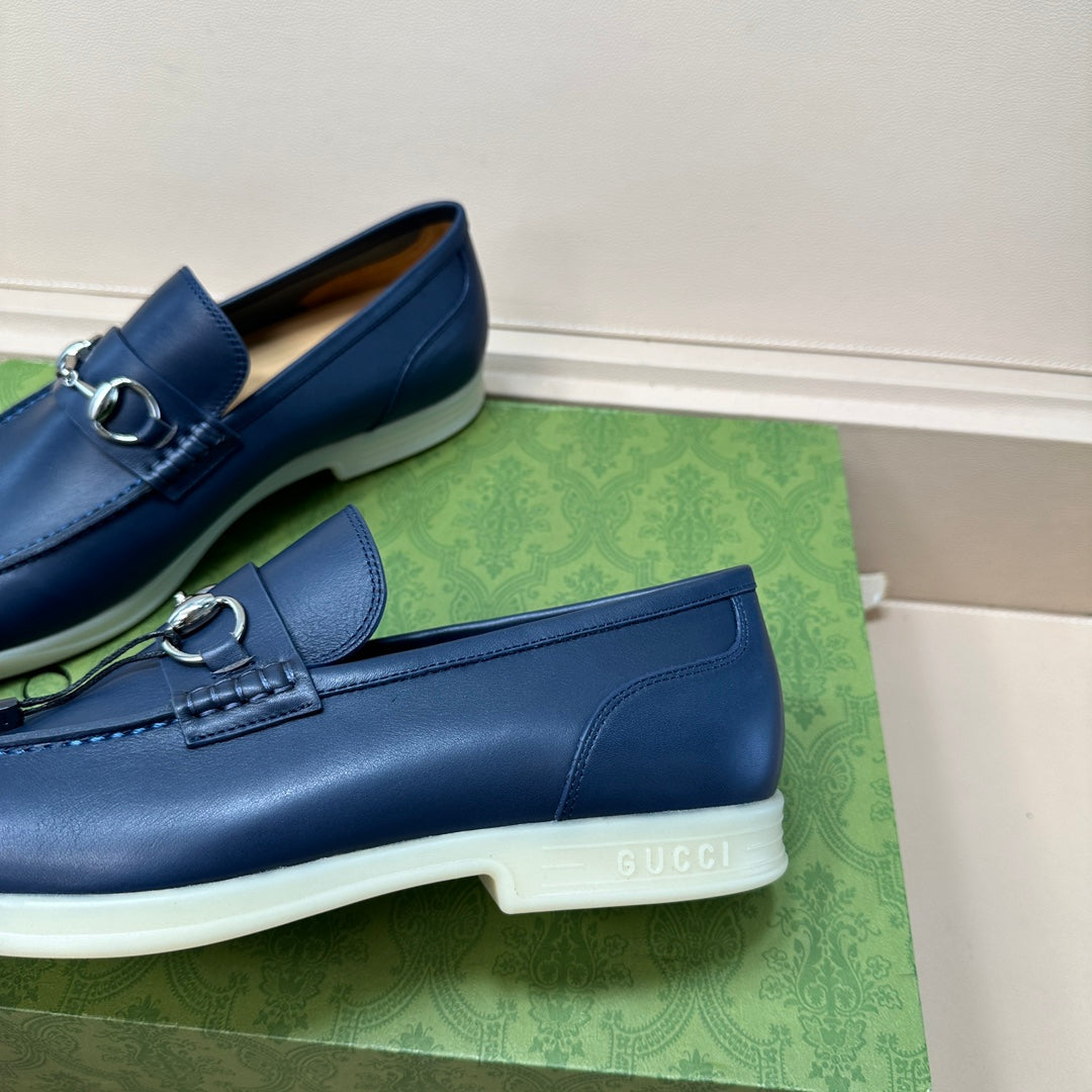 GG Men's Horsebit Loafer Blue Cowhide 603567