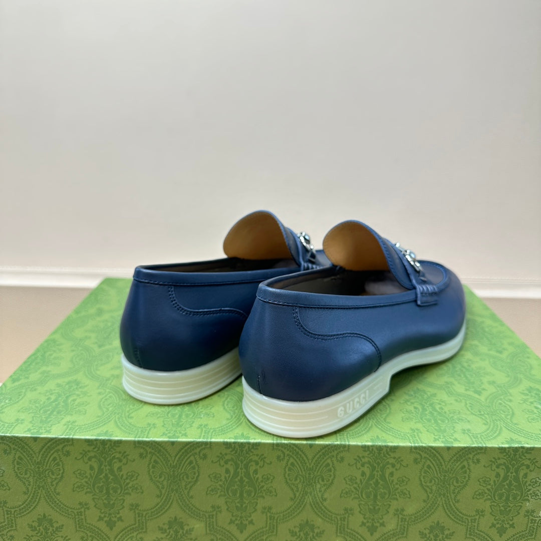 GG Men's Horsebit Loafer Blue Cowhide 603567