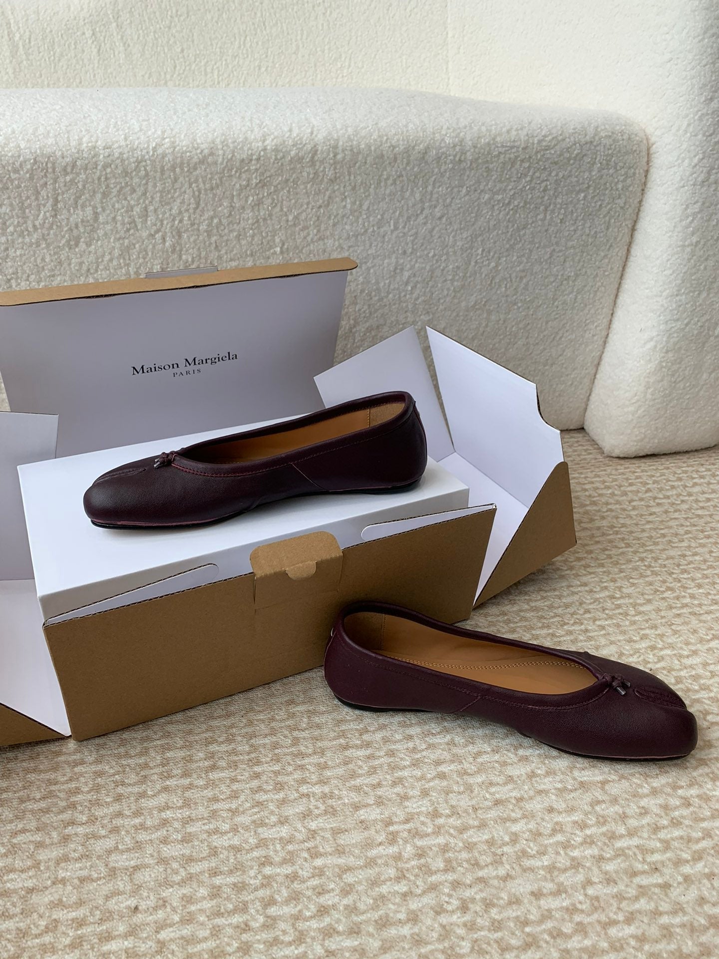 SL TABI BALLERINA FLAT WINE LAMBSKIN