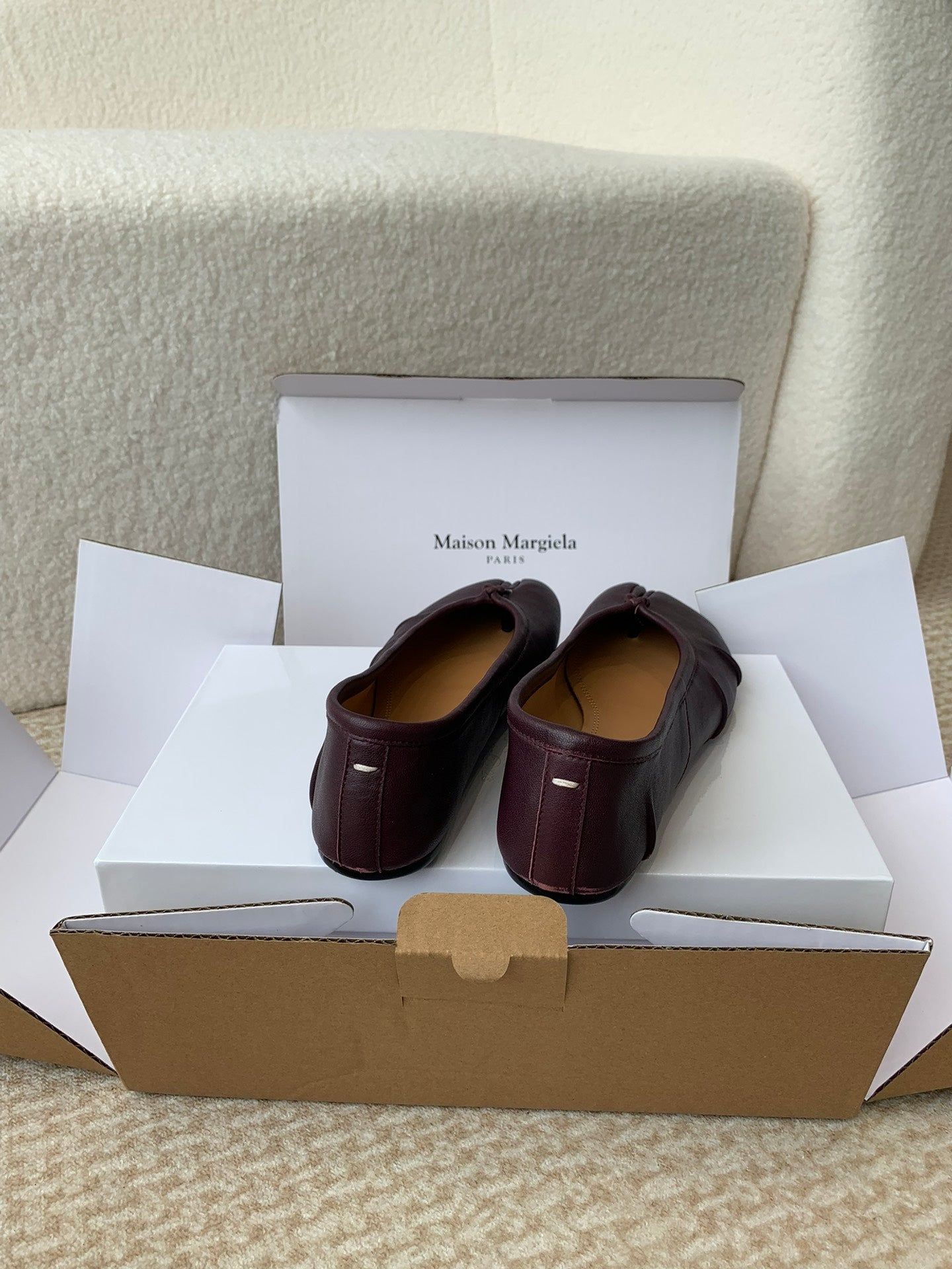 SL TABI BALLERINA FLAT WINE LAMBSKIN