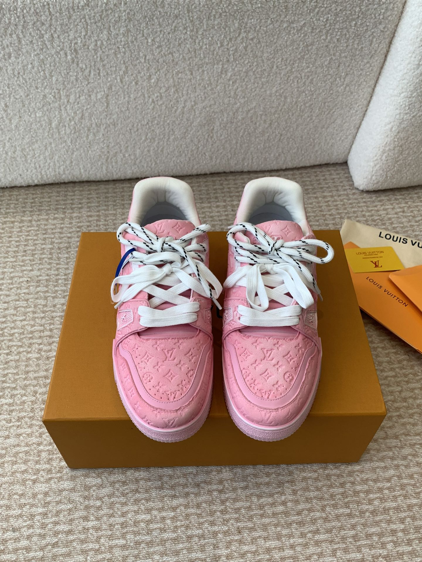 LV Trainer Sneaker 30mm Pink Cowhide