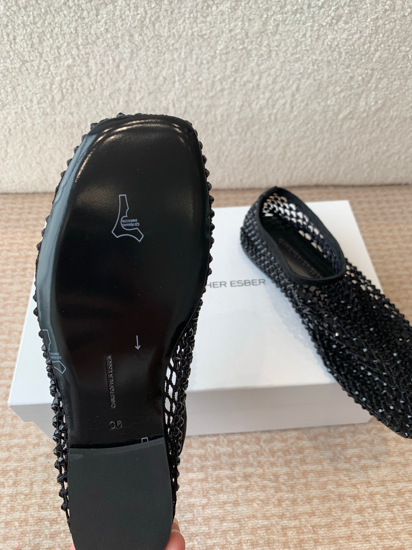 CL 25 Ballet Flats Black Mesh Hot Diamond 345529