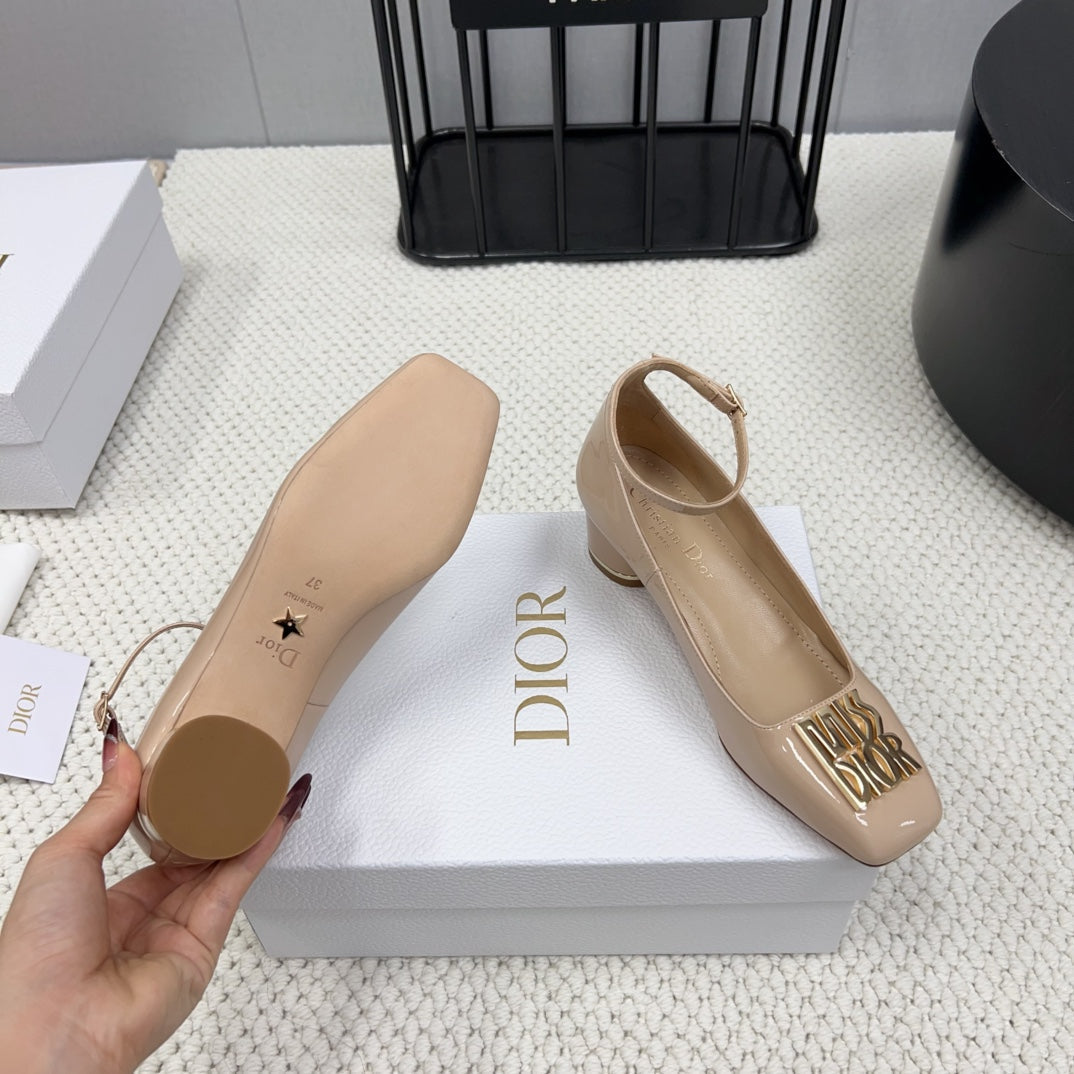 Miss Dior Pump 45mm In Beige Pink Glossy Lambskin  995143
