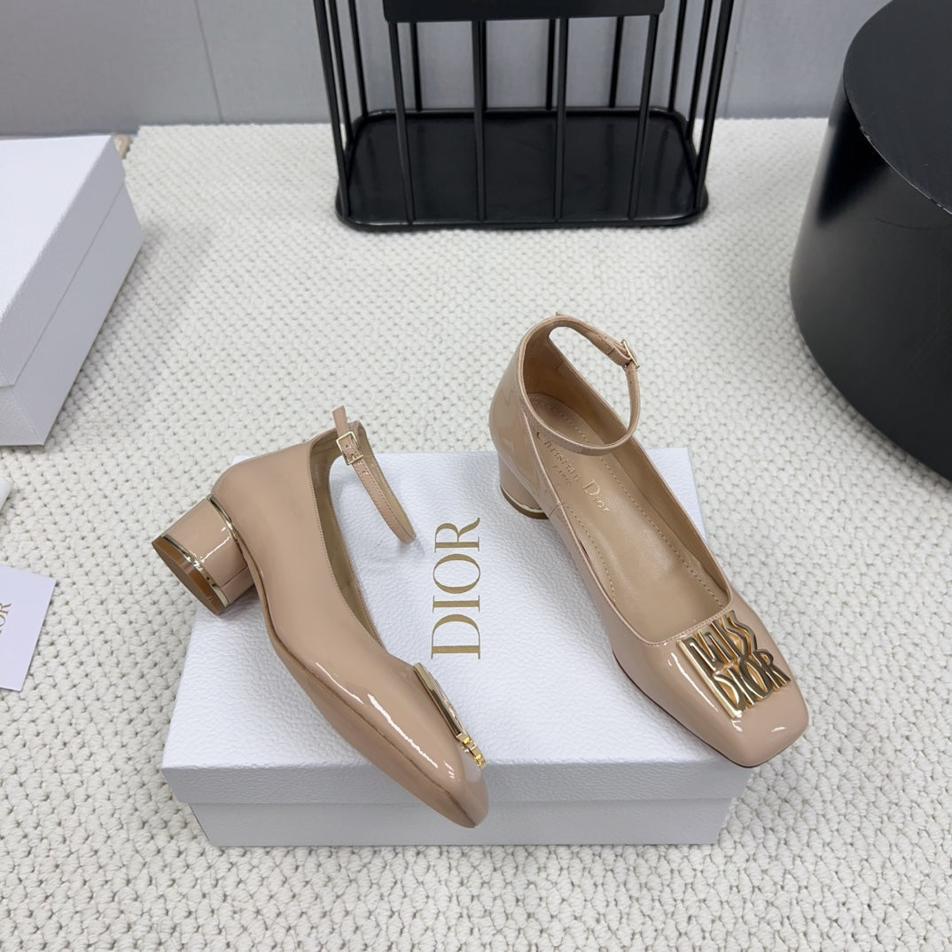 Miss Dior Pump 45mm In Beige Pink Glossy Lambskin  995143