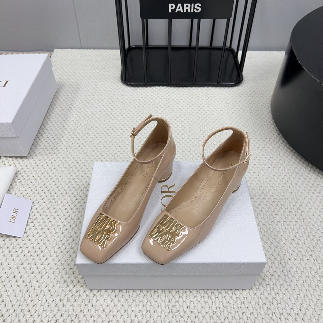 Miss Dior Pump 45mm In Beige Pink Glossy Lambskin  995143