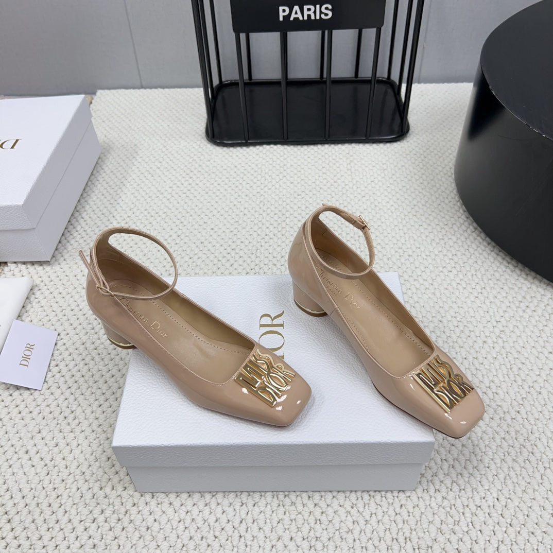 Miss Dior Pump 45mm In Beige Pink Glossy Lambskin  995143