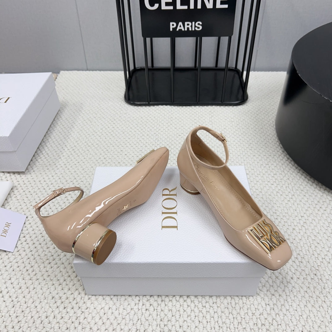 Miss Dior Pump 45mm In Beige Pink Glossy Lambskin  995143