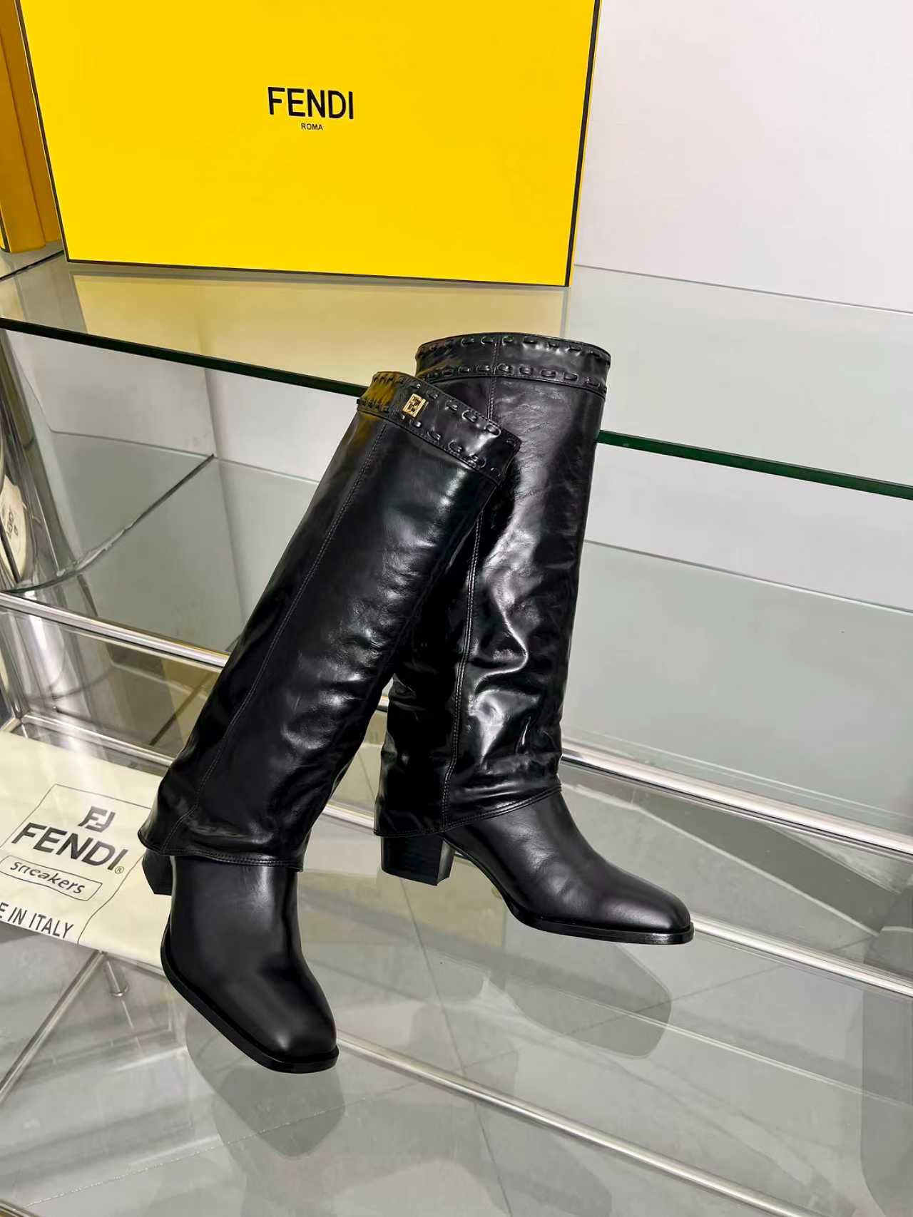 FENDI High boots  black calfskin 521231