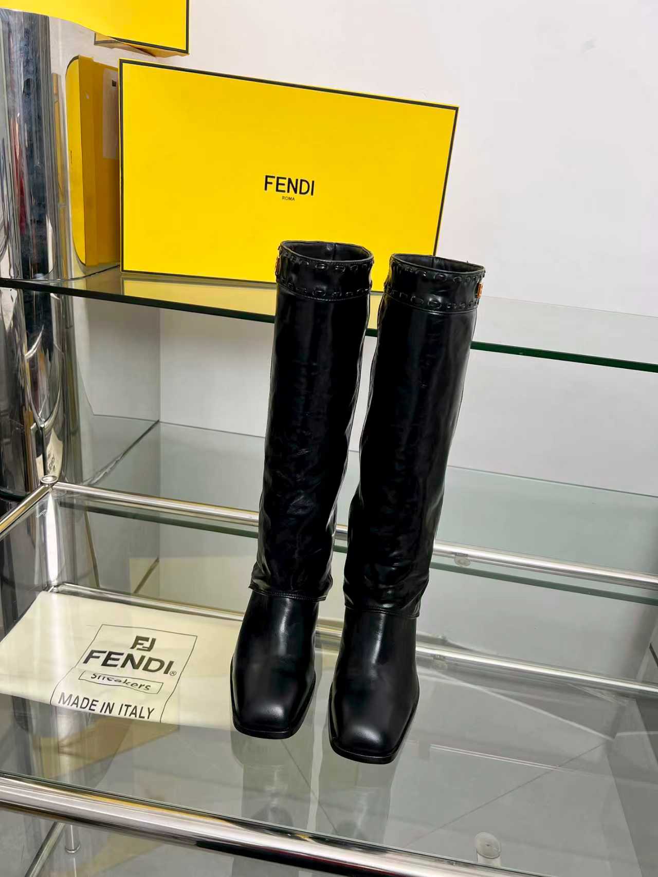 FENDI High boots  black calfskin 521231