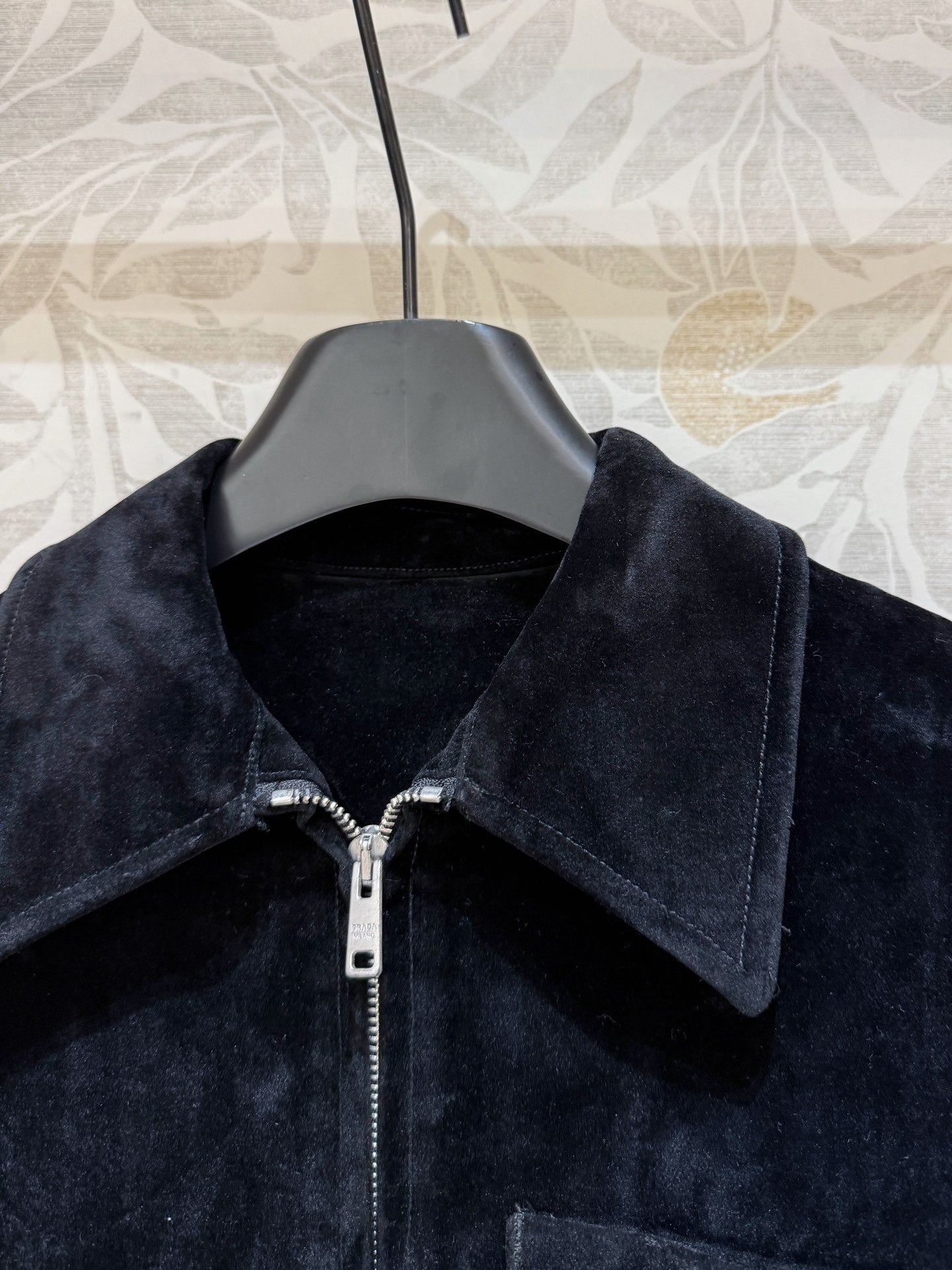 Prada Long Coat Black Velvet