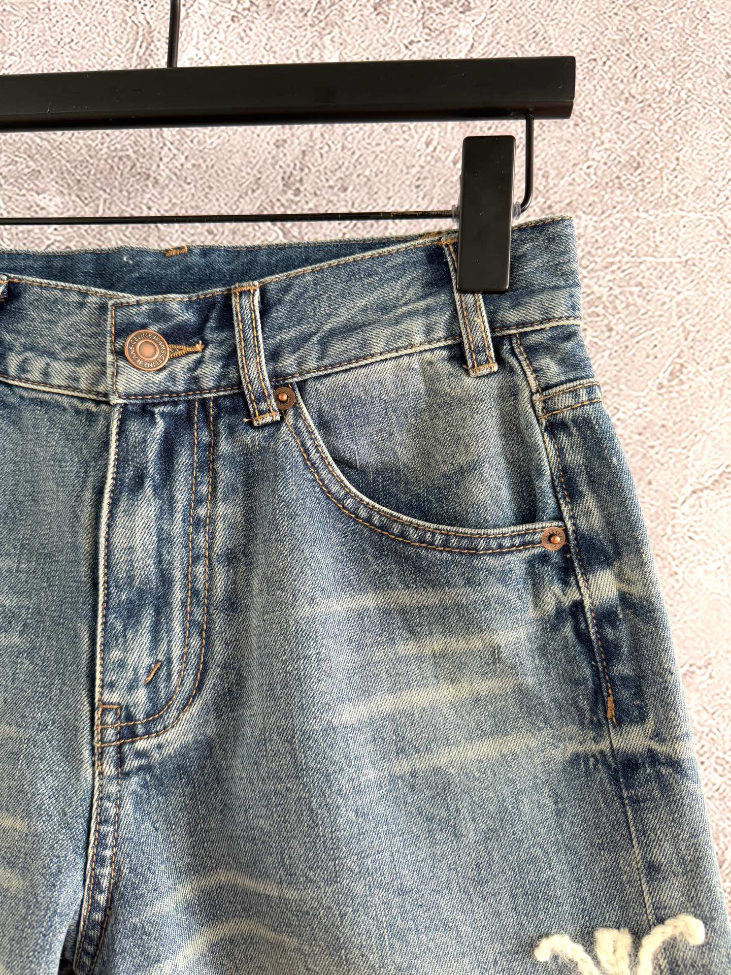 Celine Arc de Triomphe Shorts Blue Cotton