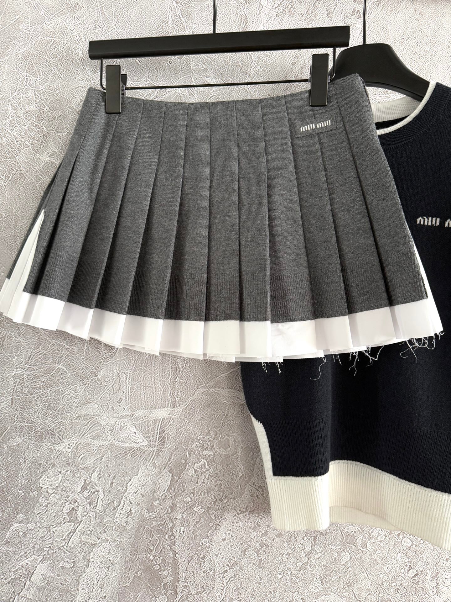 Miu Miu Set Black Gray White Polin Cotton
