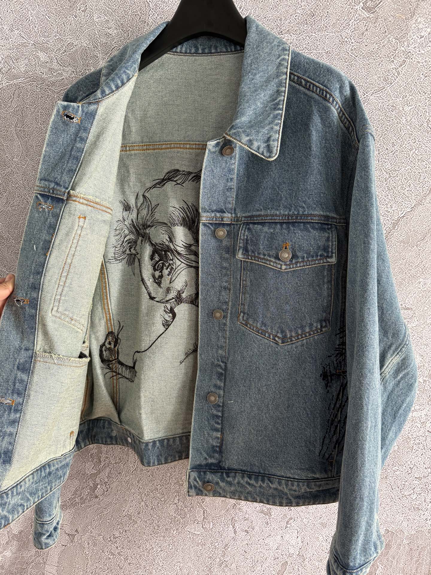 CD Lion Denim Jacket Blue Cotton