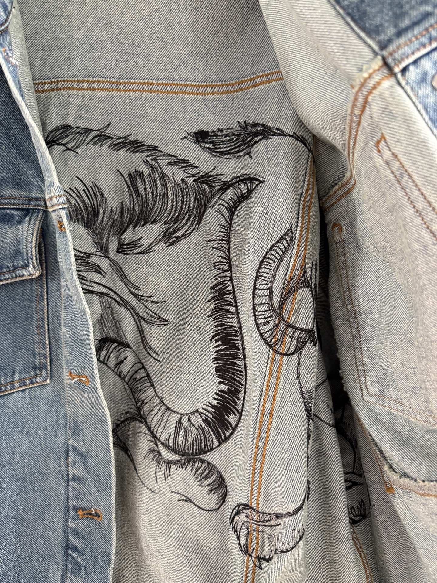 CD Lion Denim Jacket Blue Cotton