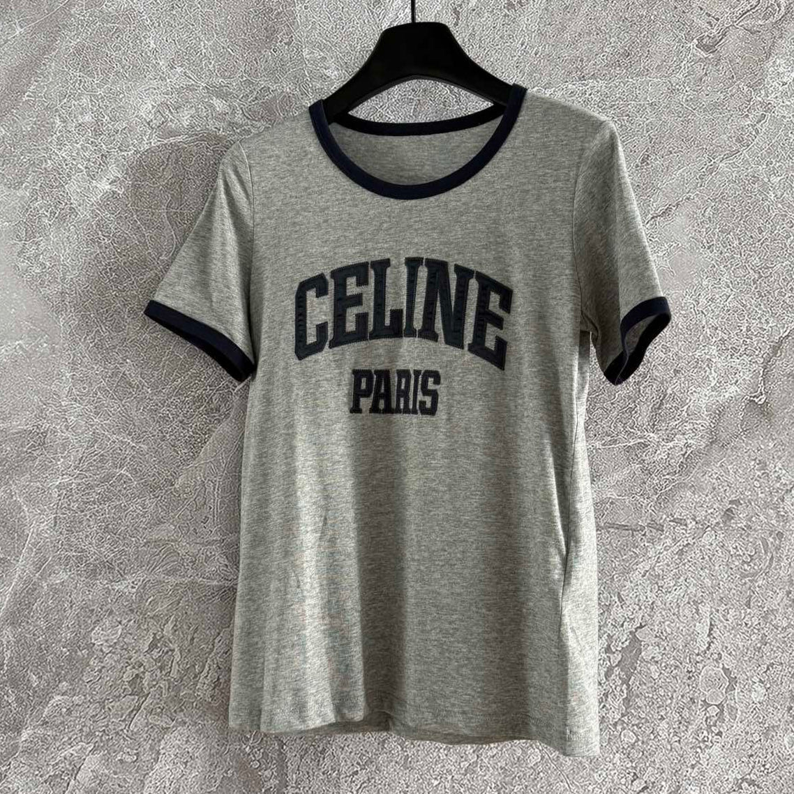 Celine CELINE PARIS Short-sleeve T-shirt Grey Cotton