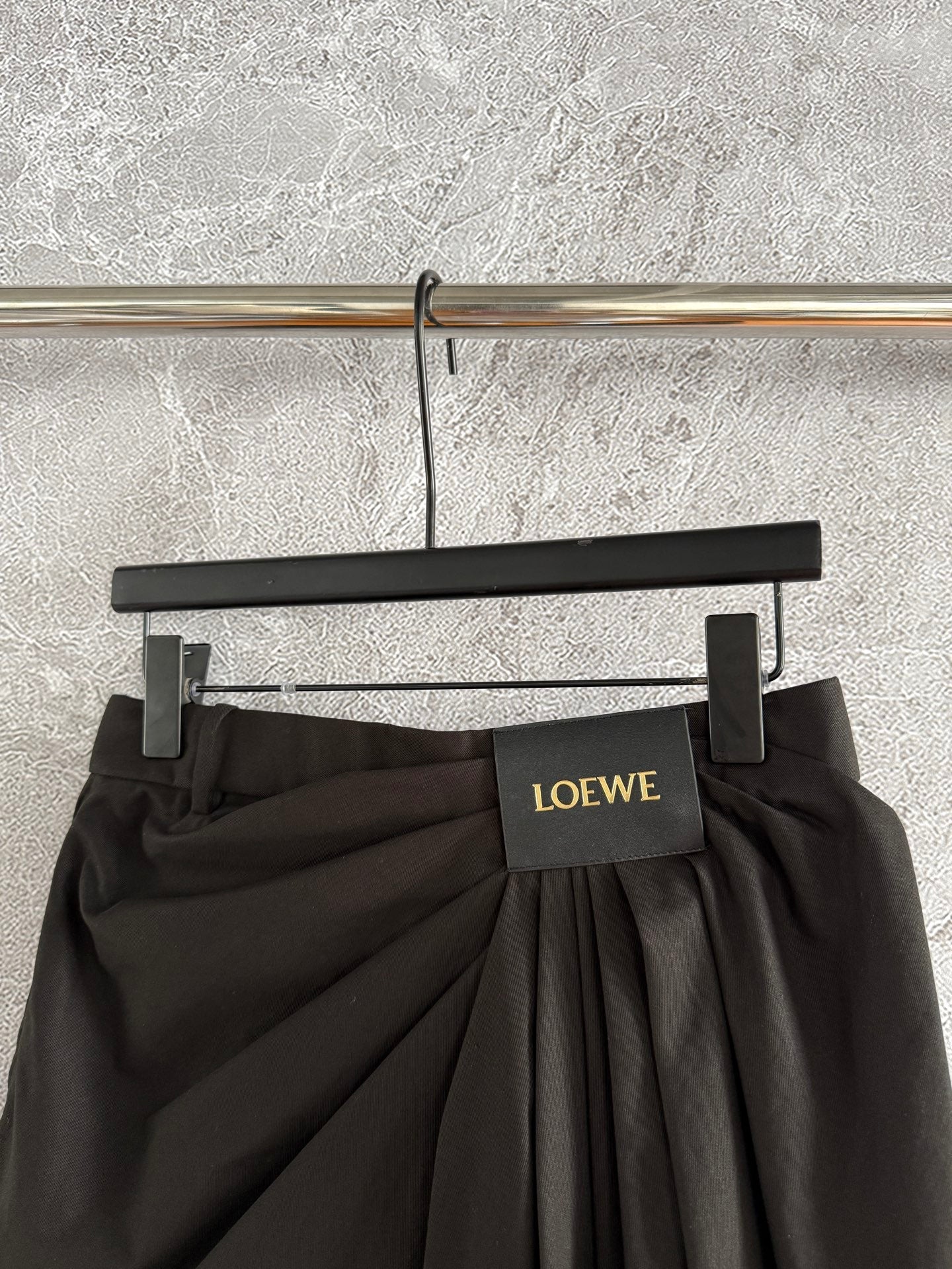 Loewe Draped Skirt Brown Polyester Fiber