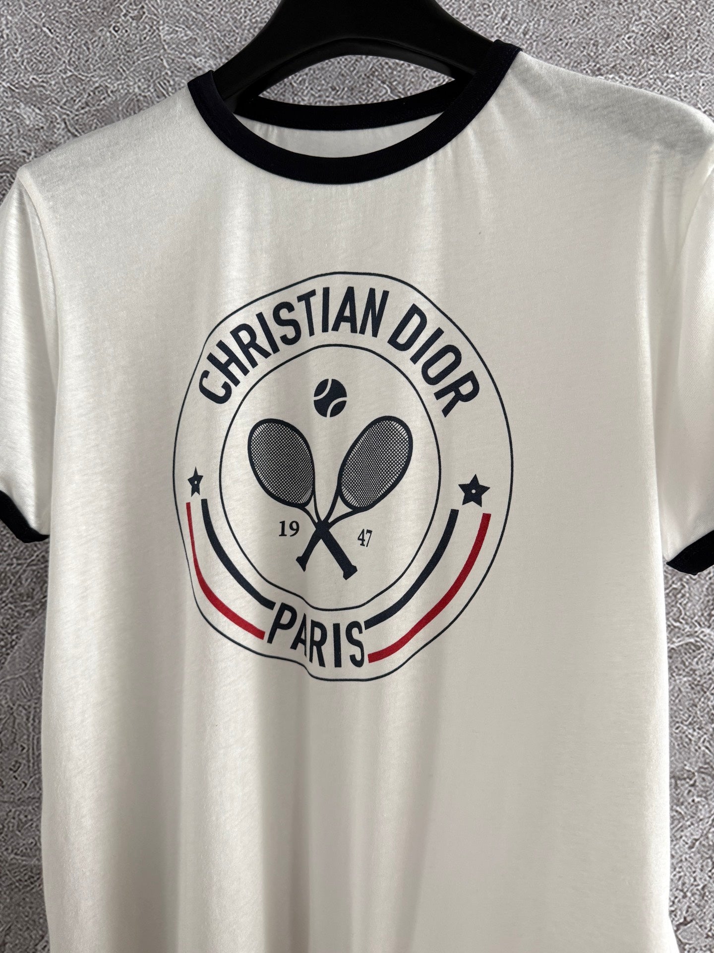 CD Tennis T-shirt White Black Cotton