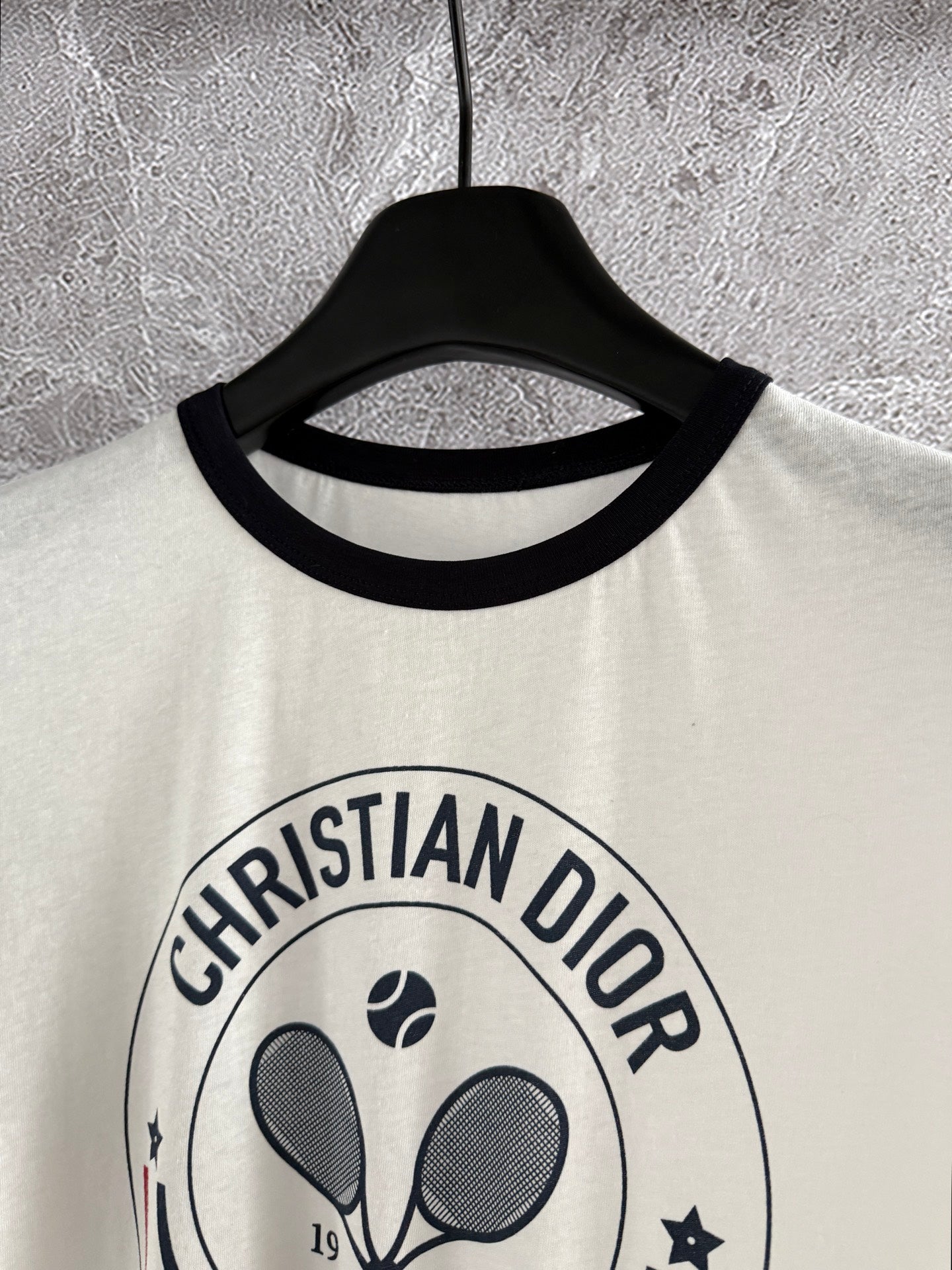 CD Tennis T-shirt White Black Cotton