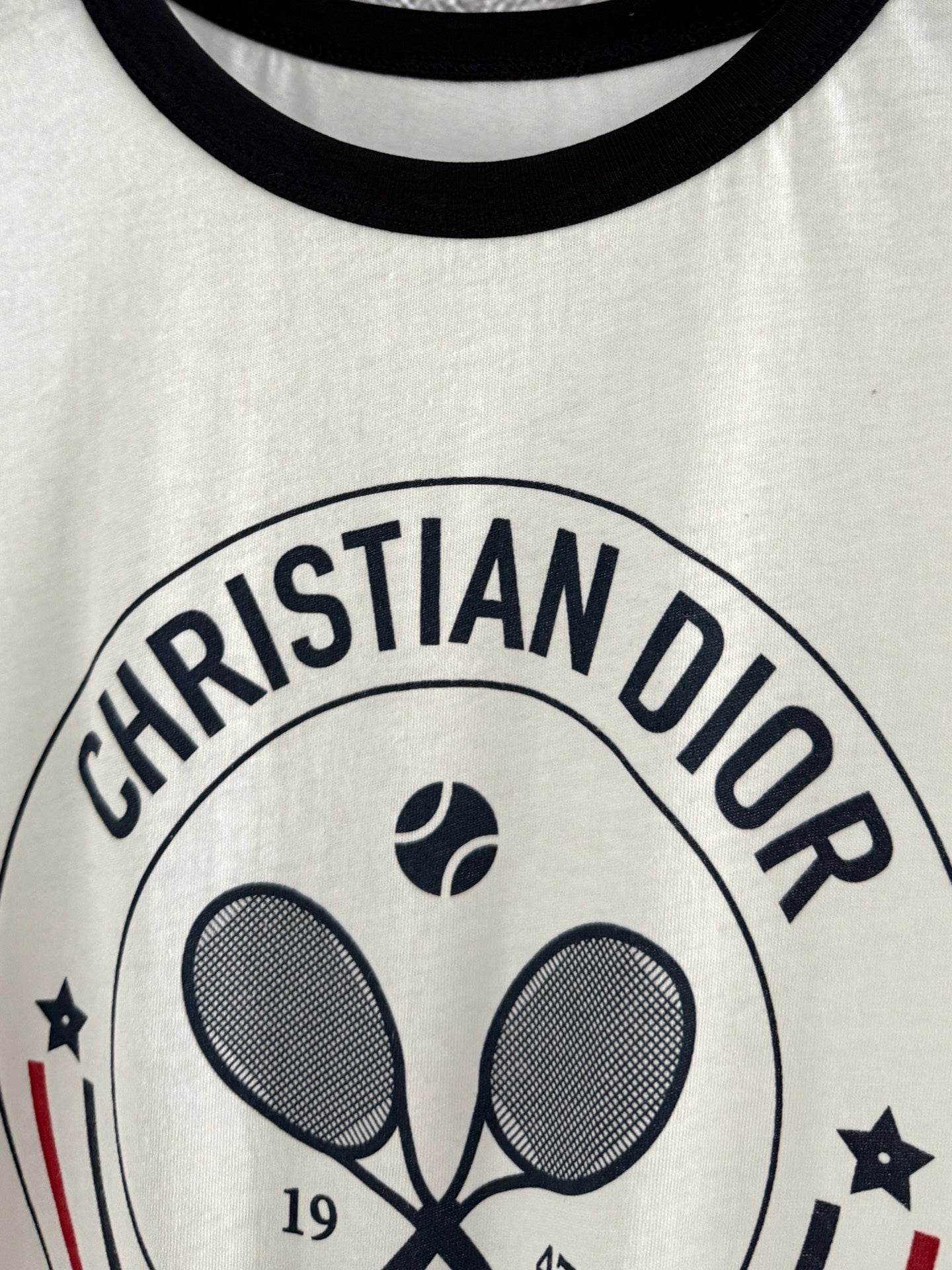 CD Tennis T-shirt White Black Cotton