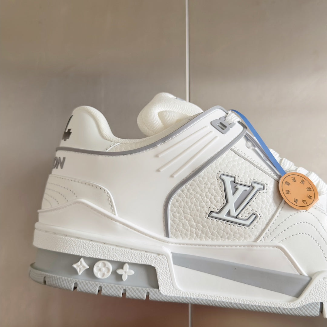 LV Trainer Sneaker 30mm White Mix Grey Cowhide