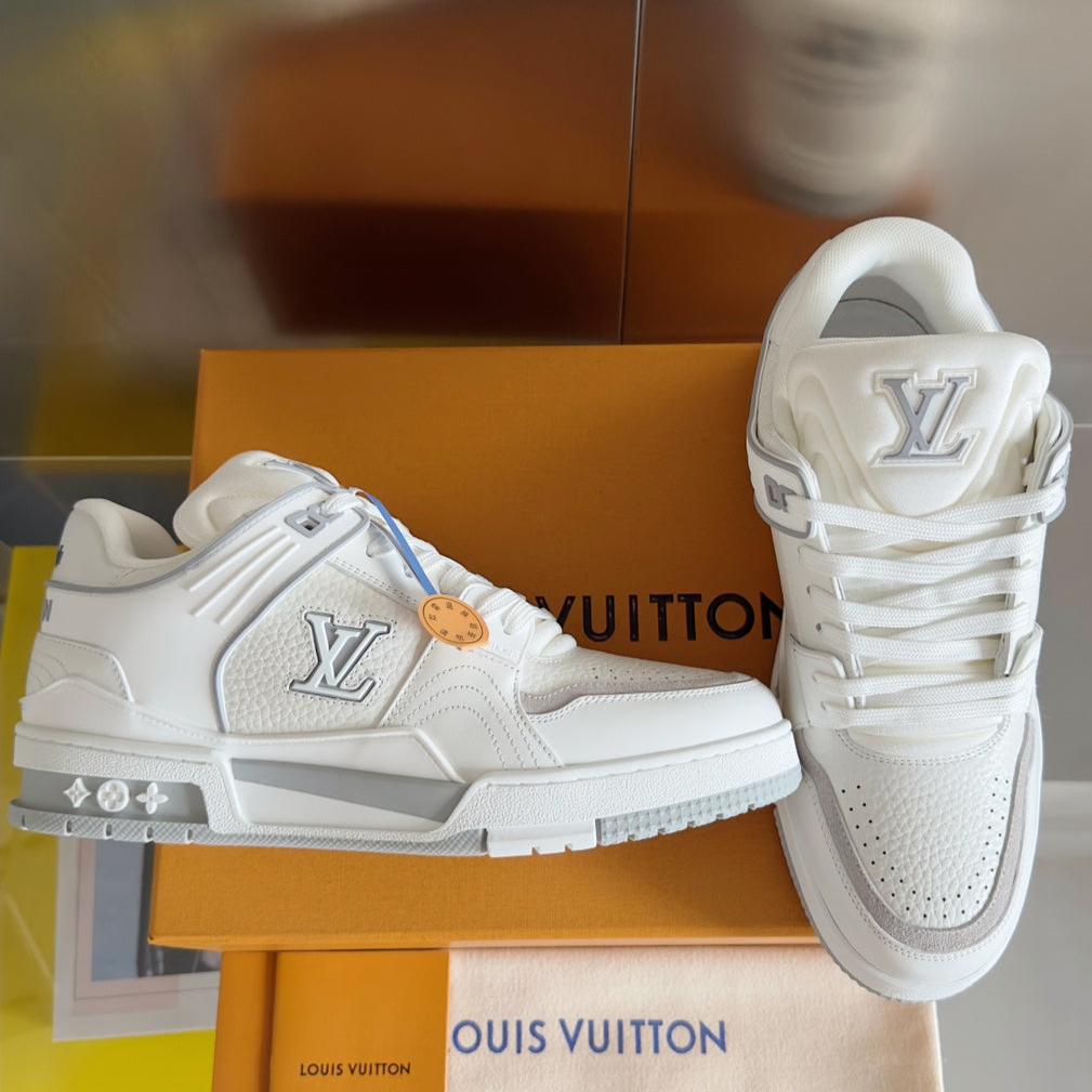 LV Trainer Sneaker 30mm White Mix Grey Cowhide