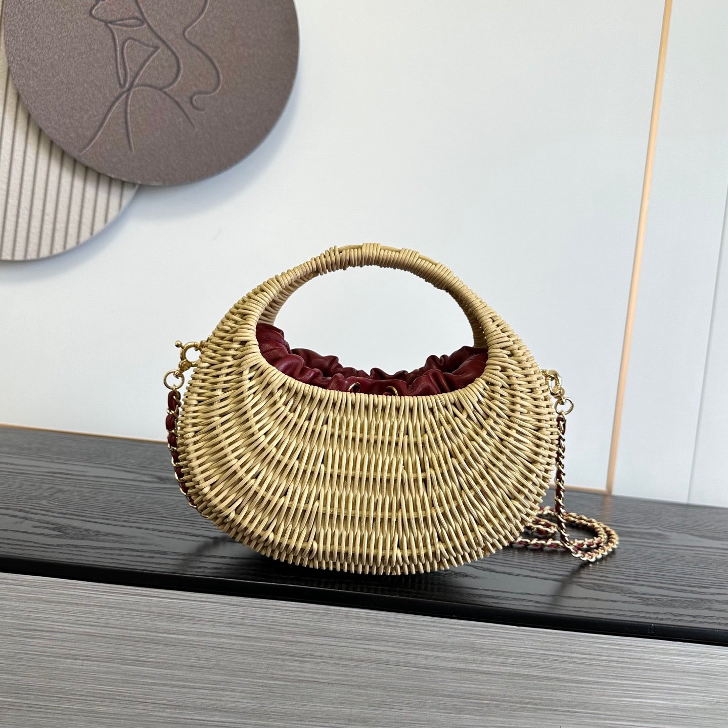 Chanel 2026 Structured Basket Bag Beige Wicker Leather