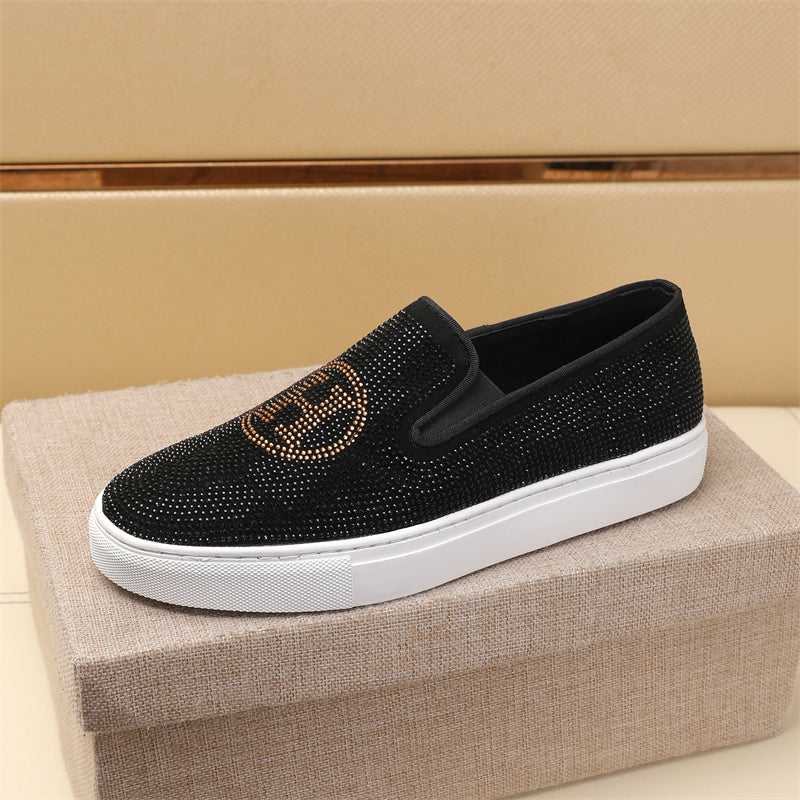 HM Men's Slip -on Loafer Black Diamond Lambskin 645794