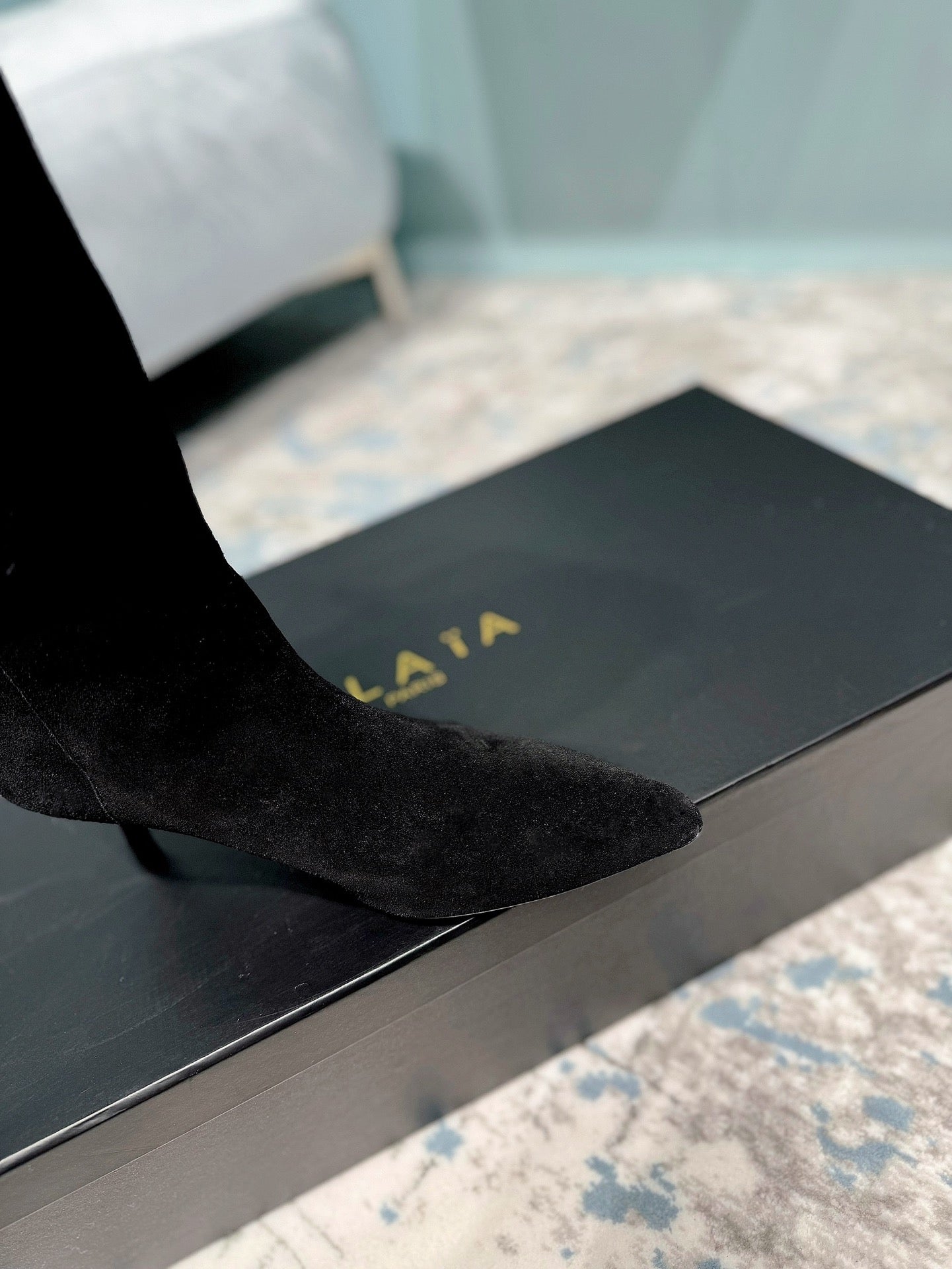 Alaila High Boots 45mm In Black Suede  887964