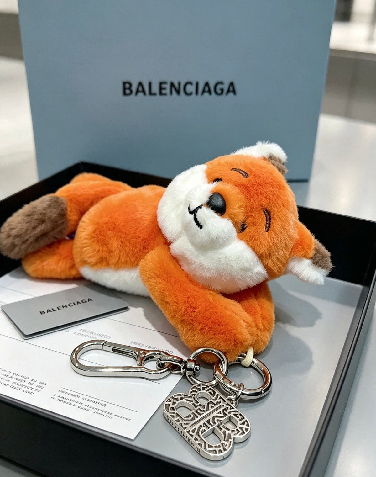 Balenciaga Orange Stuffed Fox Charm