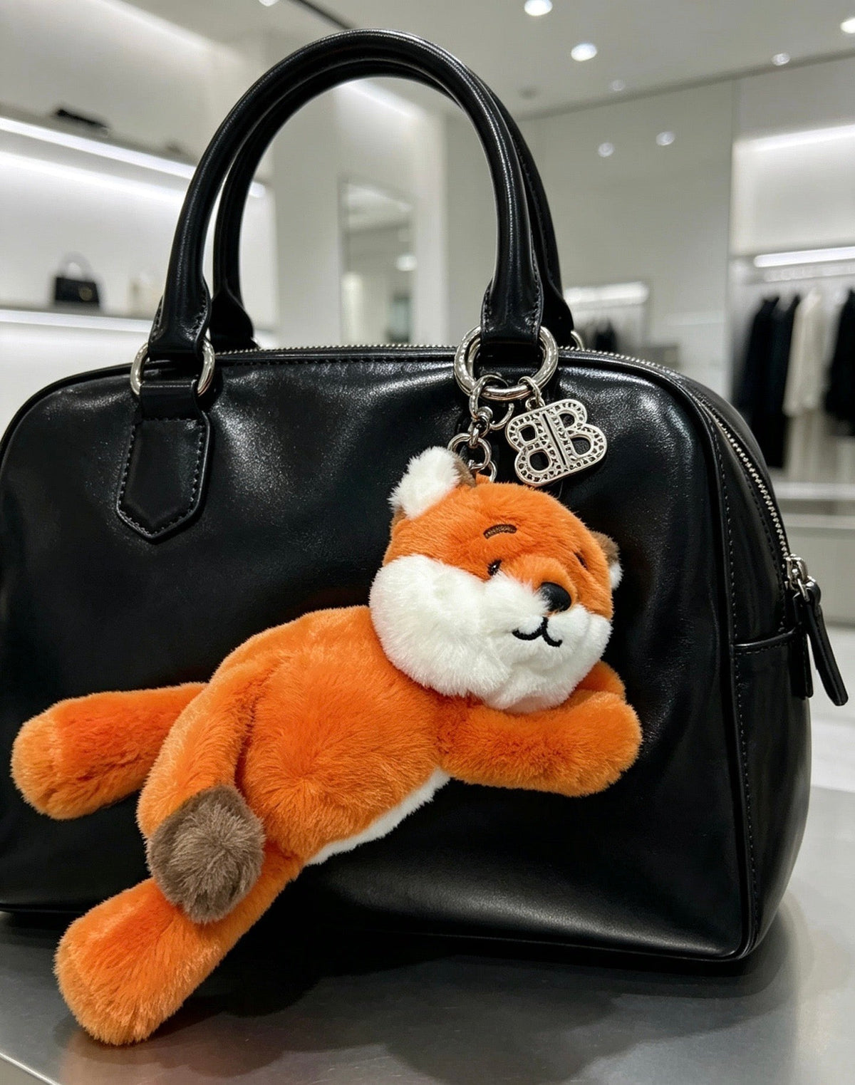 Balenciaga Orange Stuffed Fox Charm