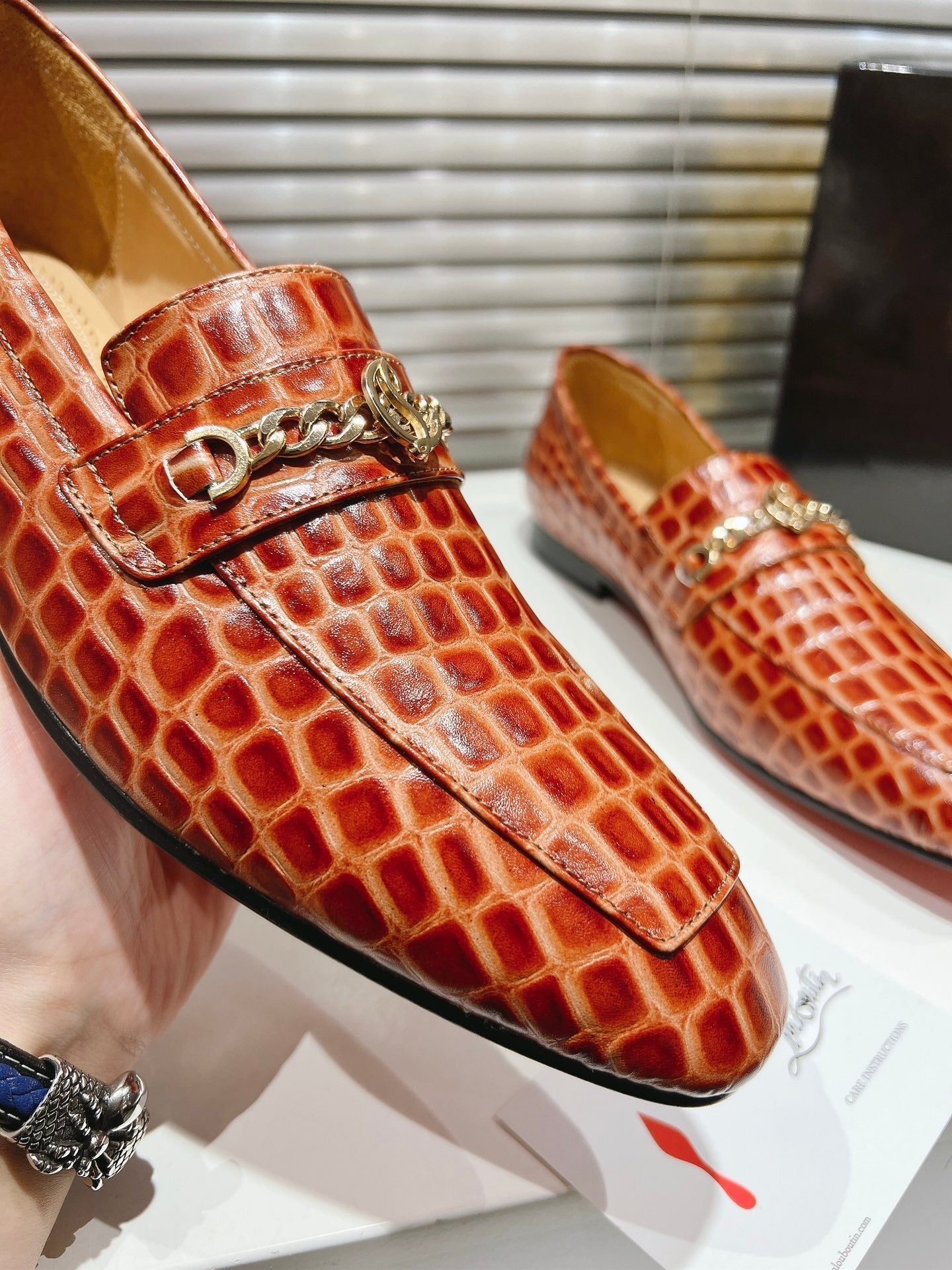 CL 25 MJ Moc Loafers Alligator Embossed Calf Leather 242290